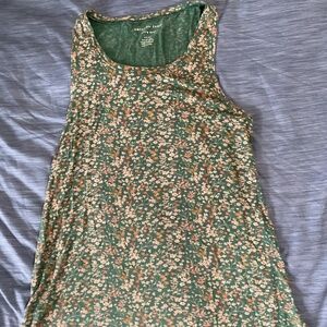 American Eagle Womens Soft & Sexy Green Floral Tank Top Size Small